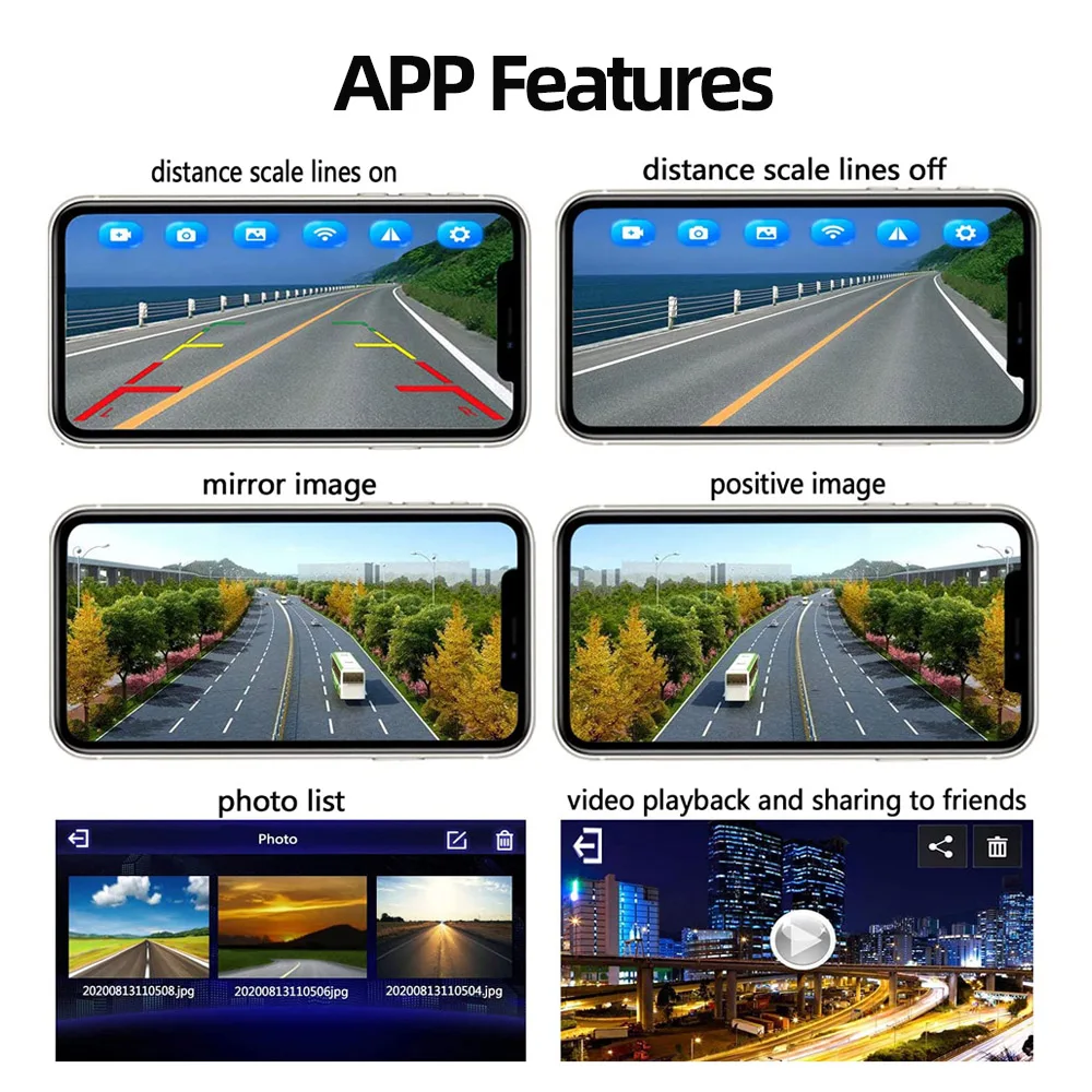 Беспроводная Автомобильная камера заднего вида BOENKAI, Wi-Fi, 170 градусов, камера заднего вида, HD, ночное видение, парковочная, для iPhone, Android, 12 В, водонепроницаемая