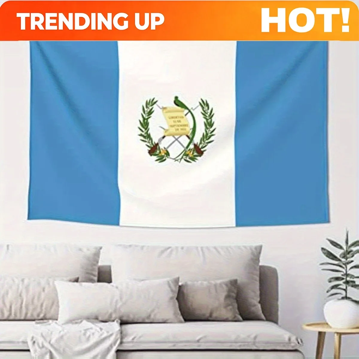 Customization 1pc Guatemala Flag Wall Tapestry, Decoration Party Banner Living Room Bedroom Background Home Wall Decoration Tape