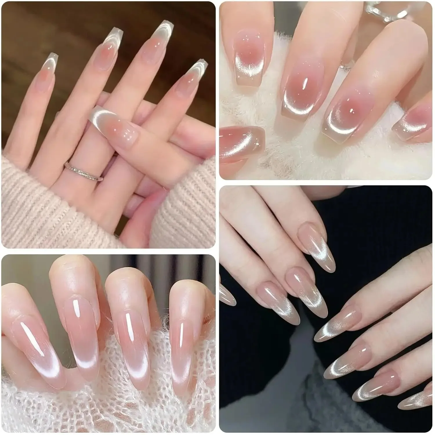 1/2Pcs Double-Head French Nail Art Magnet Set Strong Cat Eye Magnetic Rod French V-Shaped Effect Gel Polish Manicure Magnet Tool gallery 3