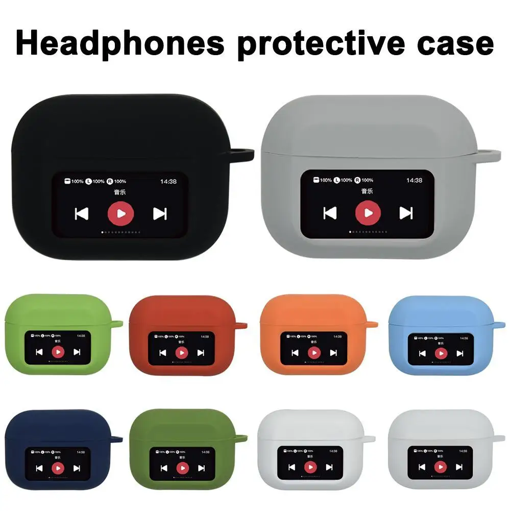 

For AirPods A9Pro Case With Screen Headphones Protective Case Accessories Soft Silicone Bluetooth Earbuds Protective Cover