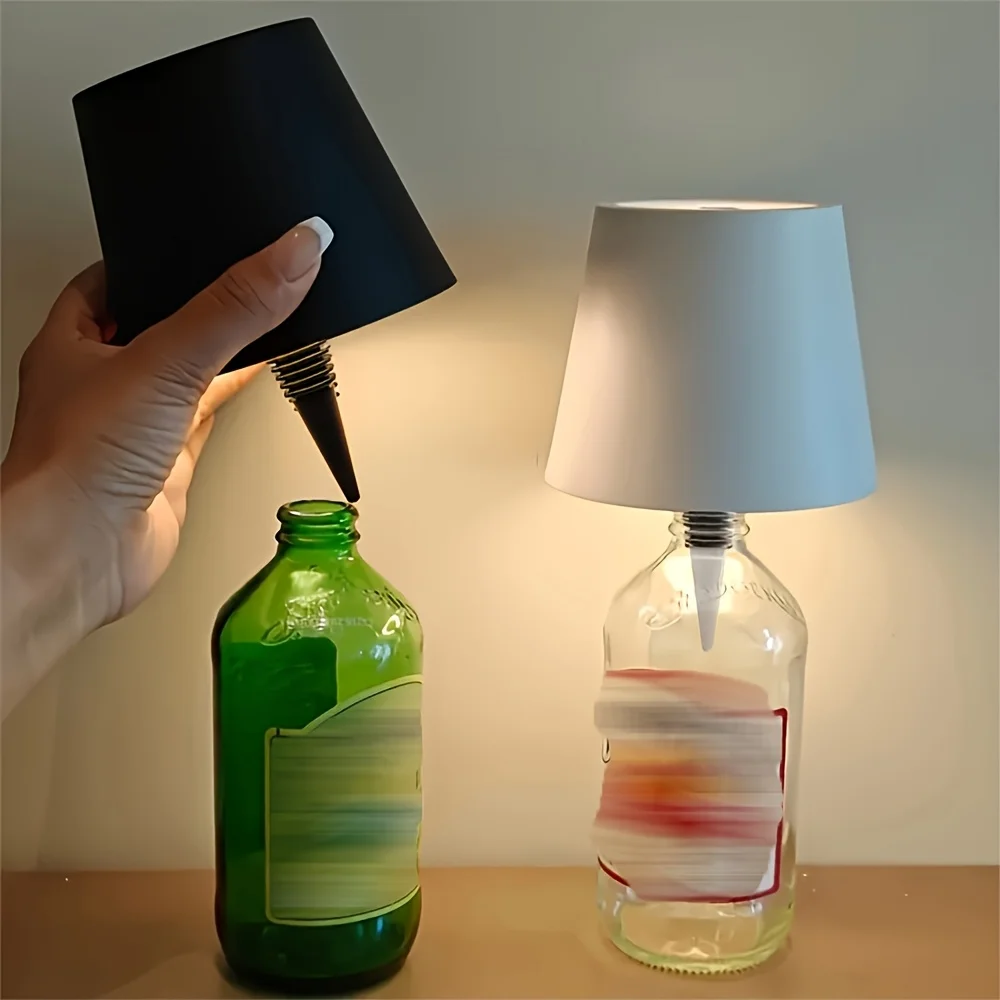 Lampka LED do butelek wina, trójkolorowa, ściemnialna, do salonu, sypialni, na biurko, do restauracji, nad stół do jadalni, dekoracyjne oświetlenie wewnętrzne.