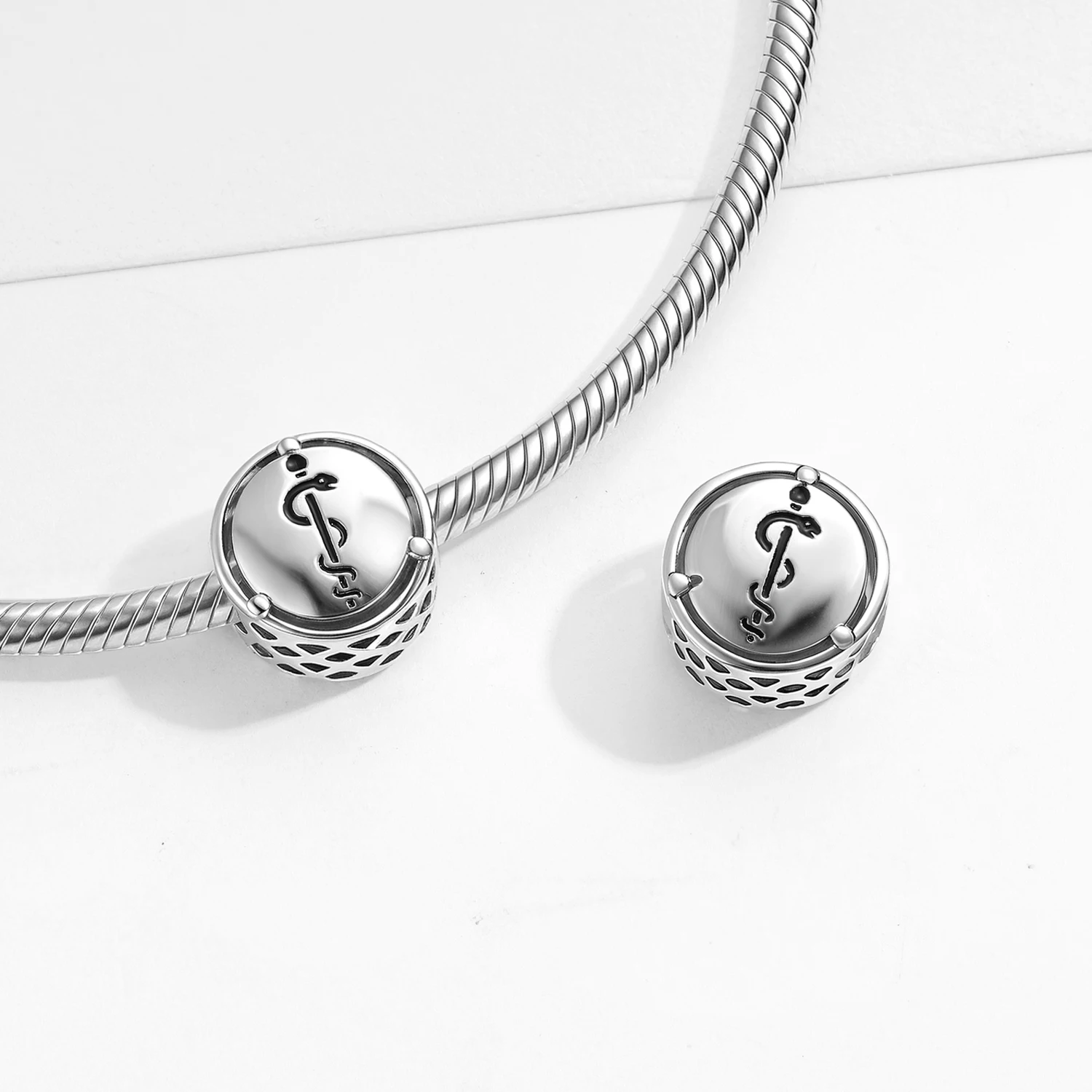 

Катанака Змеиный стержень из стерлингового серебра 925 пробы, религиозные символы, очаровательные ювелирные изделия из бисера, подходят для оригинального браслета, ювелирные изделия своими руками, кахок