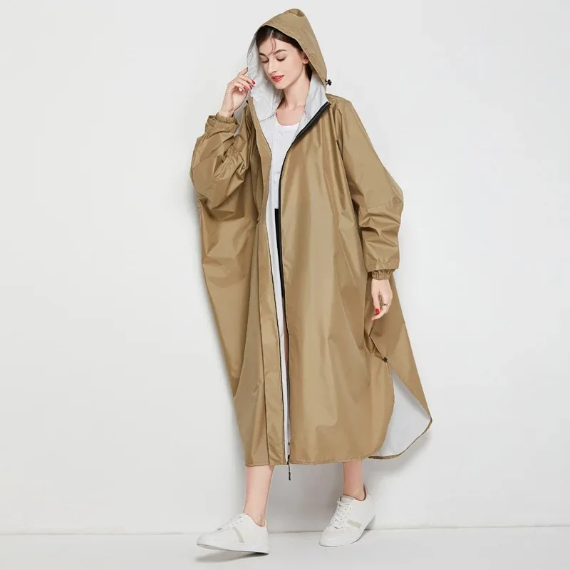 Waterproof Motorcycle Raincoat with Zipper for Men and Women, Full Body, Ladies' Rain Coat, Hooded Poncho, Backpack Cloak XXL 5