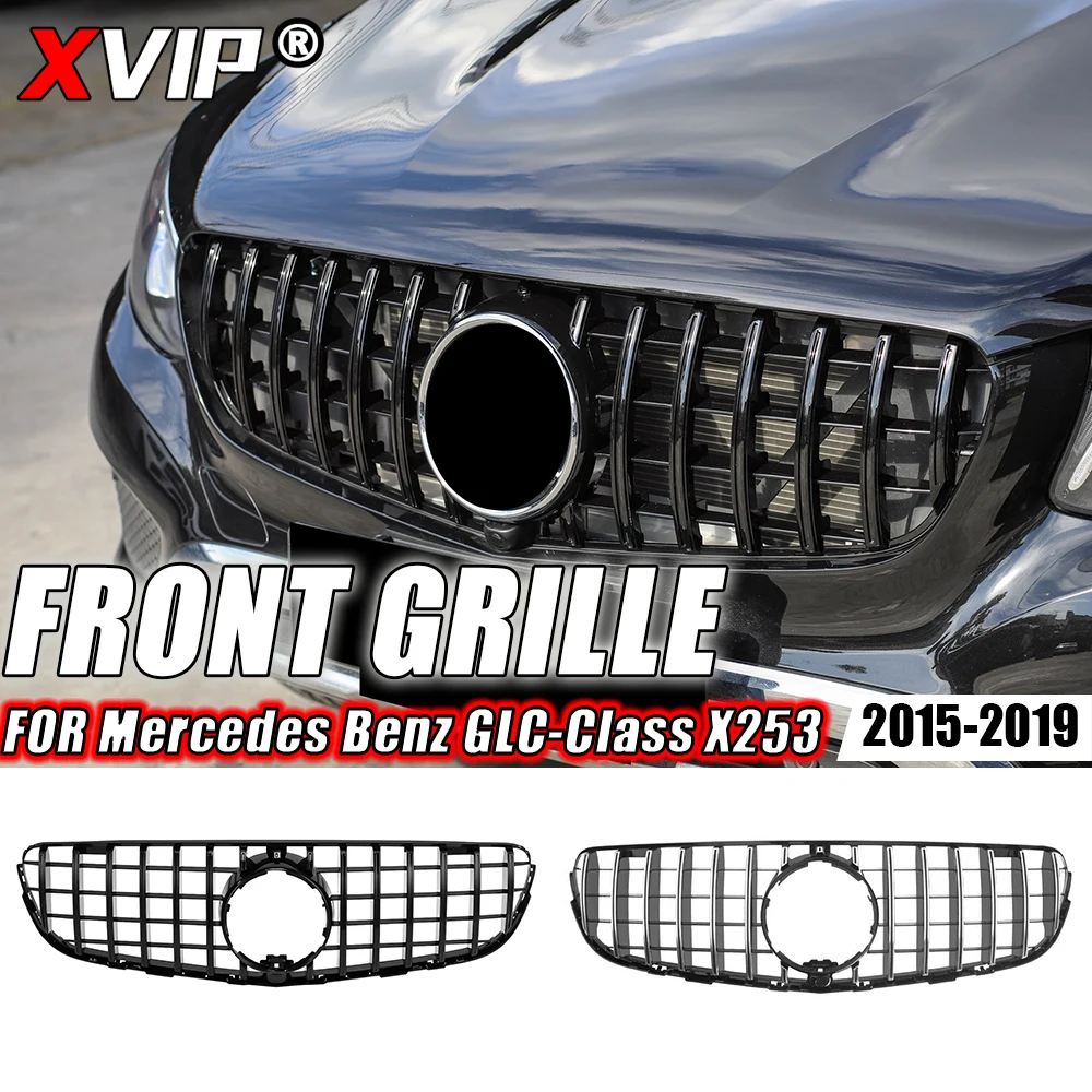 

XVIP Chrome Diamonds Style Racing Grille For Mercedes Benz GLC X253 15-19 GLC250 GLC300 GLC350e GTR Style Front Bumper Grilles