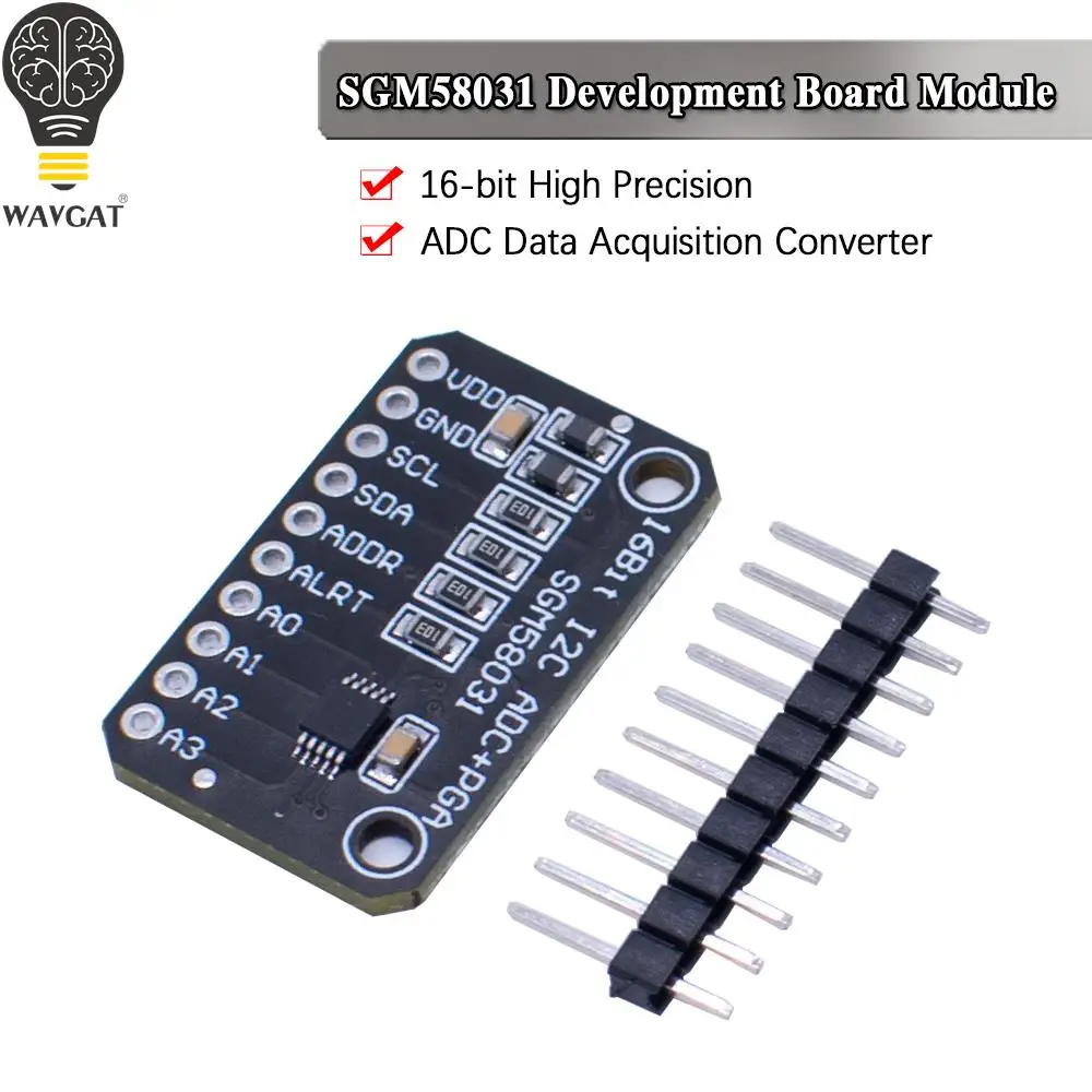 WAVGAT SGM58031 Development Board 16-bit High Precision I2C Module 4 Channel ADC Data Acquisition Converter For Arduino