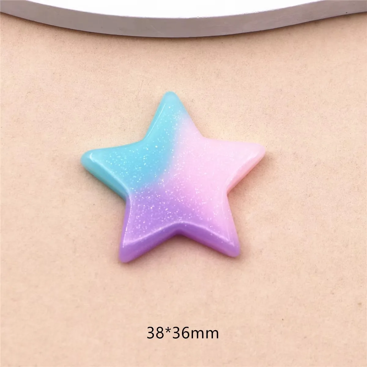 10pcs Adorable Resin Glitter F - Star Flat Back ulasan dan harga