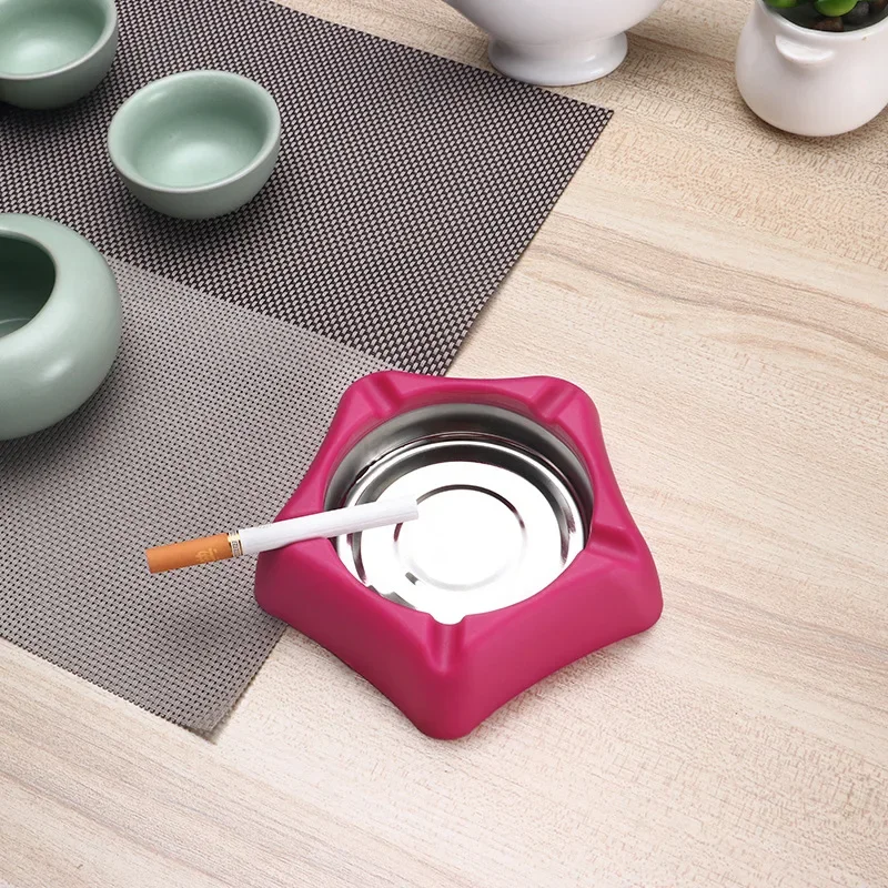 Star Shape Ashtray Ash Tray Smoking Tobacco Cigar Cigarette Ashtray Ash Tray Plastic Stainless Steel Home Desk Smoking Ashtray