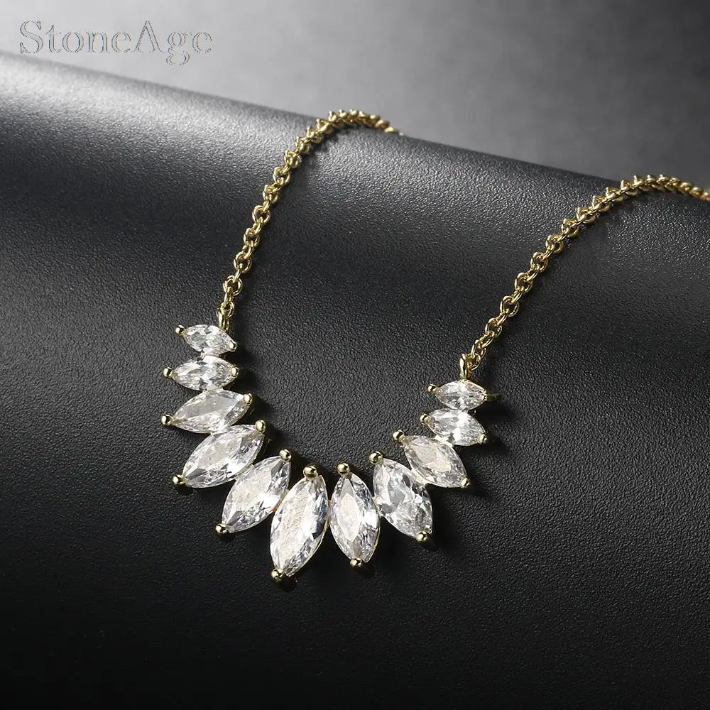 Auffällige Kristall-Tennis-Halsketten im Horse-Eye-Stil für Damen, außergewöhnlicher Luxus für Party und Hochzeit, Halskette, neuer Schmuck N407 – Detail 8