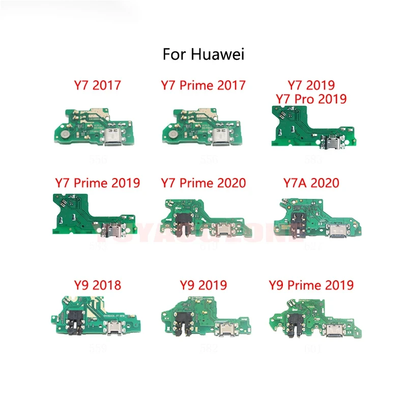 

USB-порт для зарядки док-станции, разъем, разъем, гибкий кабель для Huawei Y7 2017 Y9 Prime Pro 2019 2018 Y7A 2020, модуль зарядной платы