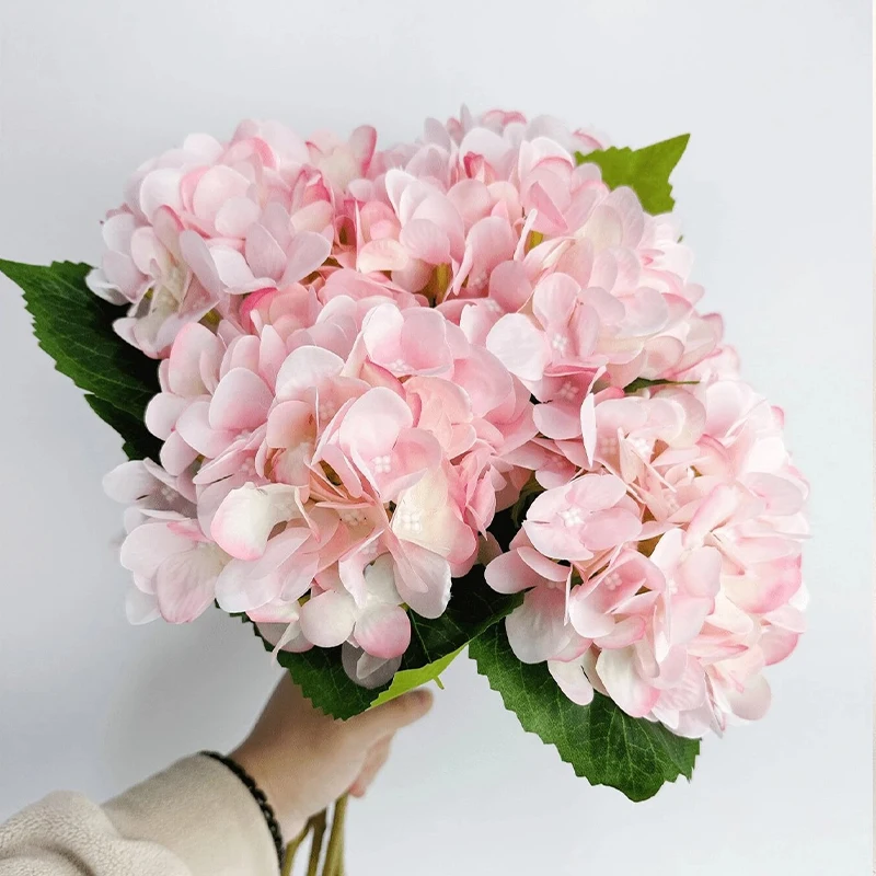 Artificial Hydrangea Flower Real Touch Big Head Flower Wedding Bouquets Party Home Table Decoration Fake Flower DIY Garden Decor