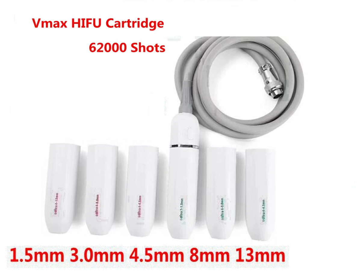 62000 Shots Vmax HIFU Cartridge Replacement Probe Consumables for Radar Line Carving Wrinkle Removal Lifting Slimming