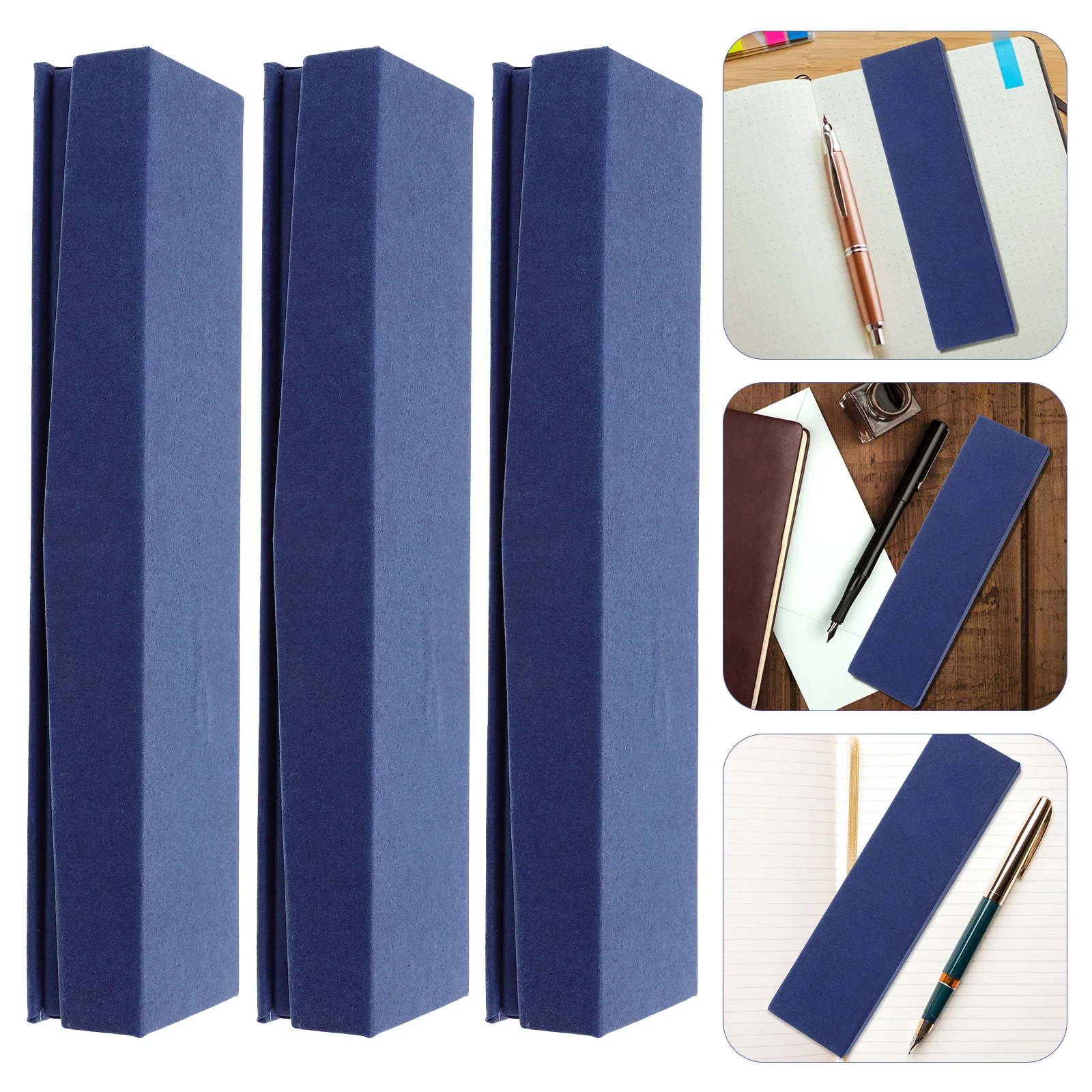 

3pcs Case Steel Box Cloth Material Pp Long-Term Use Retro Style Portable Stationery Organizer For Fountain Pens Gift Packaging