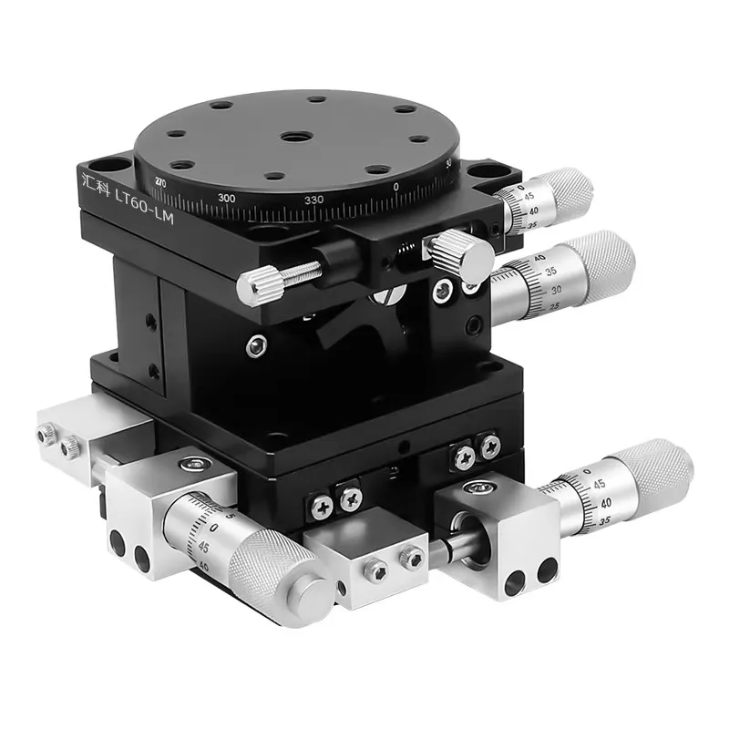 XYZR axis 60*60mm V-Type 4 Axis Trimming Platform Manual Linear Stage Bearing Tuning Sliding Table 29.4N LT60-LM XYZR60-LM
