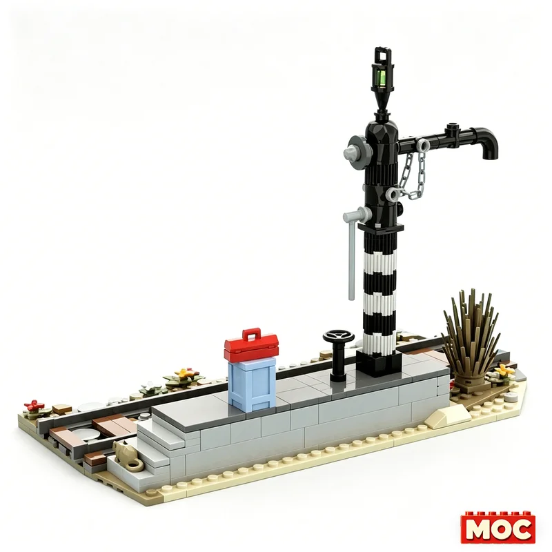 261Pcs Railway Water Station Diorama Custom Building Blocks Mini Train Scene Educational Assembly Toy For Collectors Xmas Gift