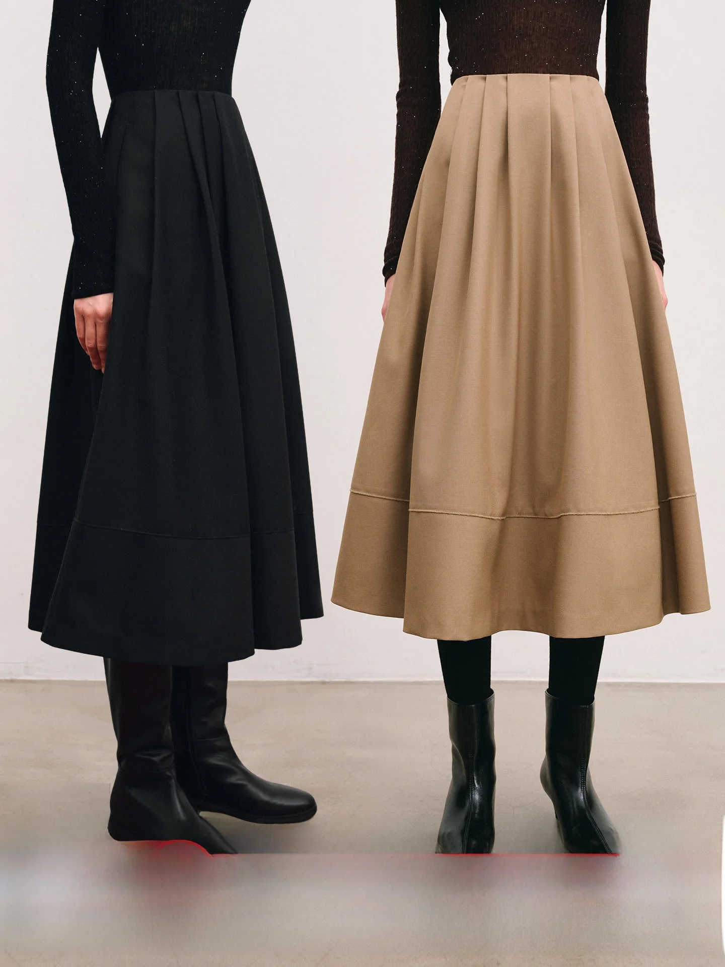 

Высококачественная твидовая шерстяная плиссированная юбка ChicJane Life DIR Godd, приталенная, А-силуэта, повседневная, для ежедневной носки, женская миди-юбка