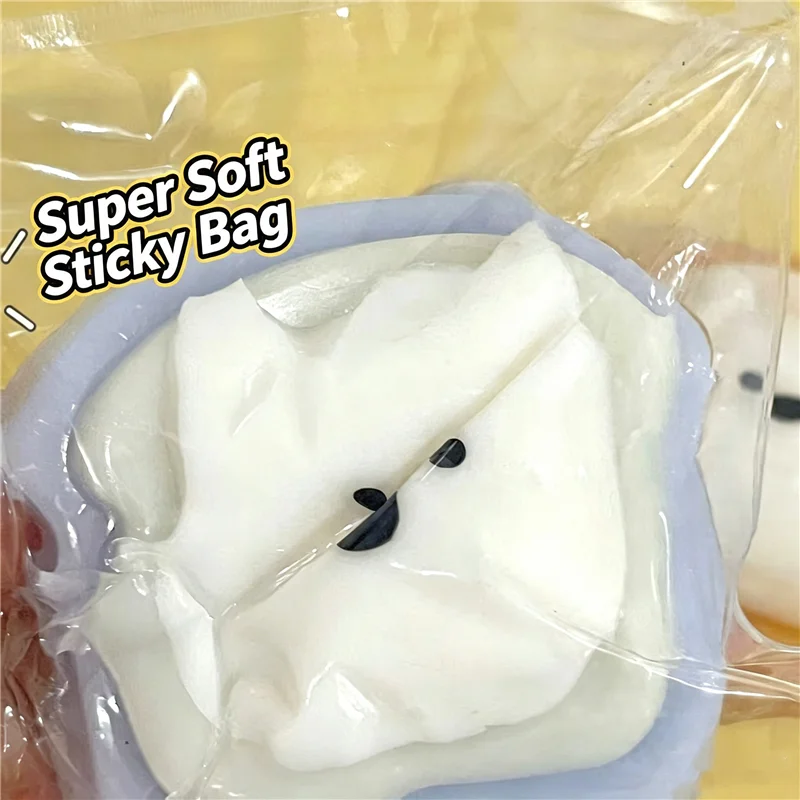 Cute Toast Puppy Mochi Squishy Squeeze Toy TPR Quick Rebound Sticky Finger Fidget Gift For ADHD Funny Prank Decompression Toy