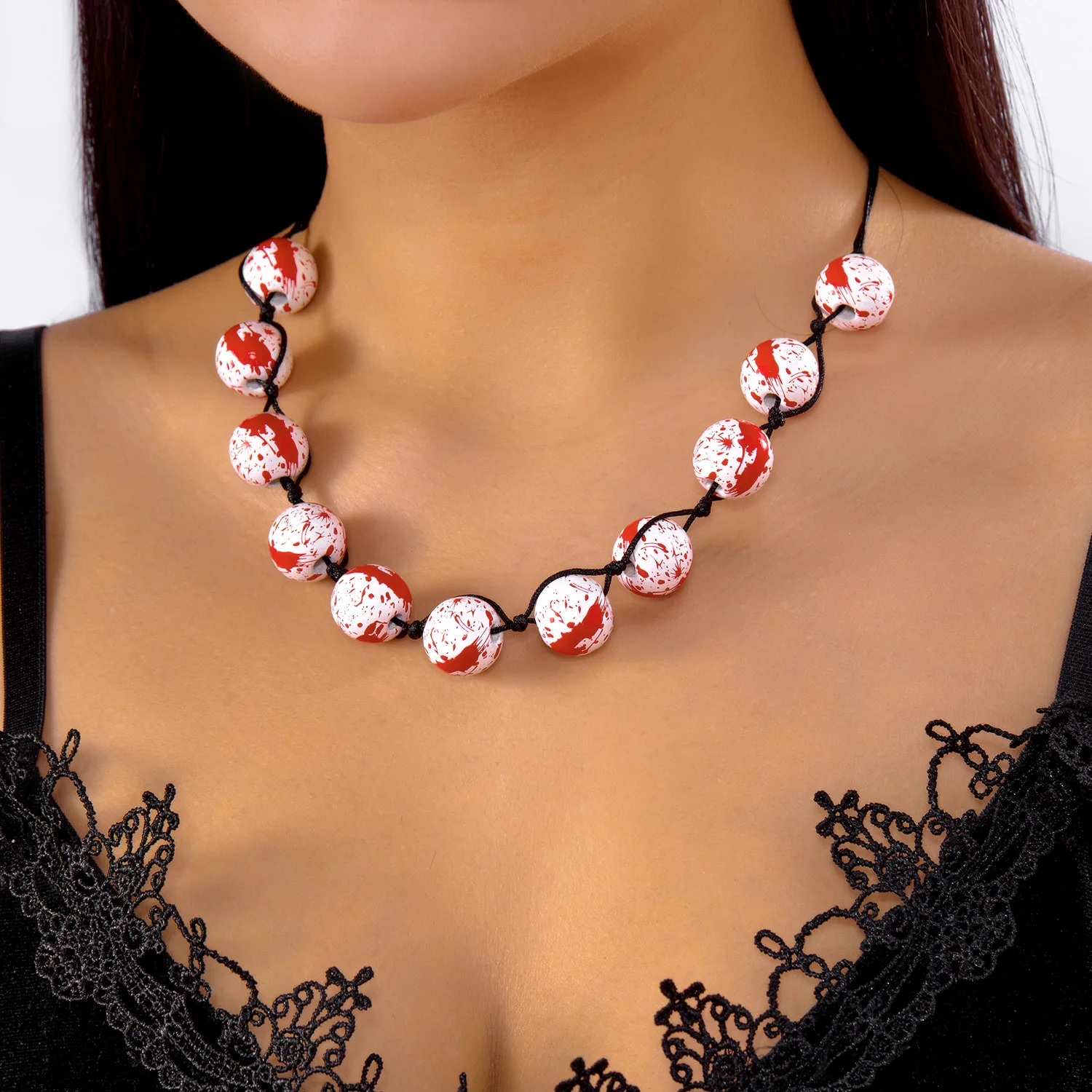 

Dainty Halloween Blood Printed Crystal Tassel Necklace for Women Cute Pumpkin Spider Bat Ghost Wizard Hat Chain Party Jewelry