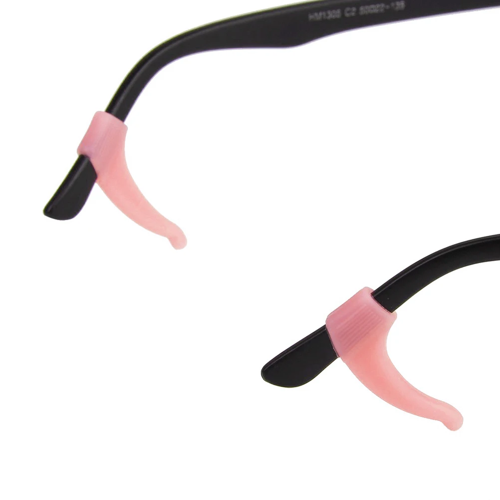 

Pink Silicone Anti-Slip Ear Hook Eyeglass Temple Tip Comfortable Durable Holder For Outdoor Sports Labor Protection