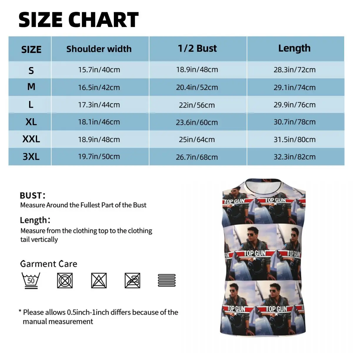 Top Gun Tom Cruise Maverick Men Printed Sleeveless T-shirt Casual Hip Hop Street Style Beach Holiday Tank Tops