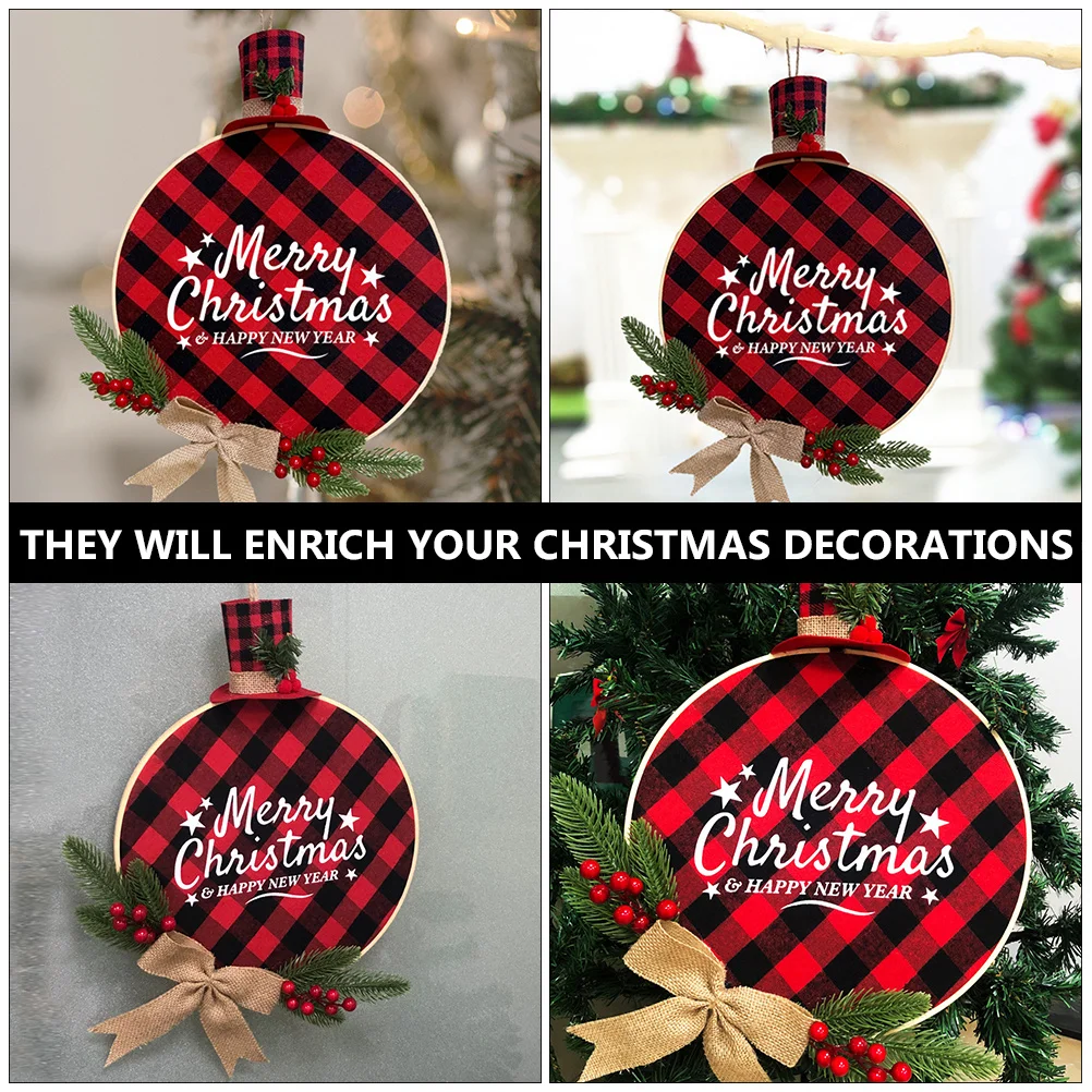 

1Pcs Christmas Tree Pendant Decorative Hanging Welcome Sign Door Sign Holiday Festive Home Decor Christmas Wreath Pendants