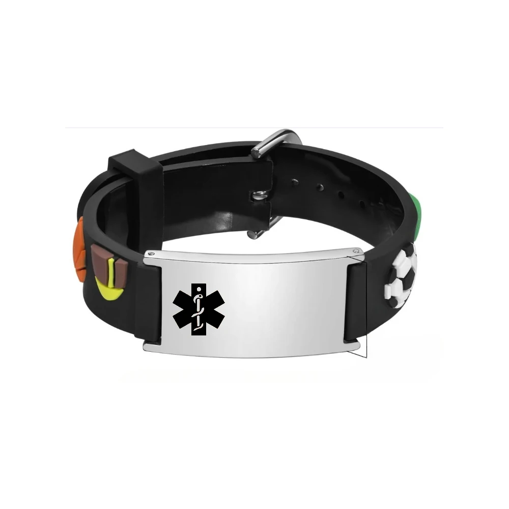 

Персонализированный индивидуальный медицинский QR-код ID для детских браслетов, силиконовый аутизм, аллергия, предупреждение, анти-потерянный информационный текст