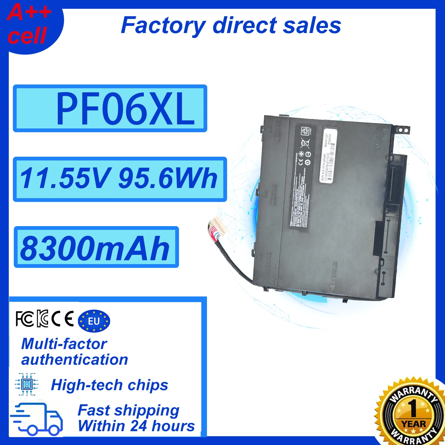 PF06XL Gaming Laptop Battery For HP Omen 17-W 17-W100NC 17-W100NF 17-W200NA 17-W200NE Series  HSTNN-DB7M 852801-2C1 853294-855