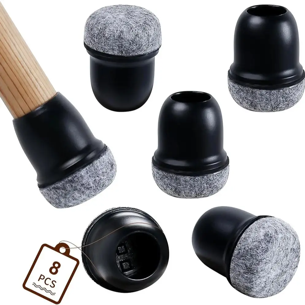 NONE Stuhlbein-Bodenschoner, Fußabdeckung, diagonal, mit dicken Wickel-Filzpolstern, Silikon-Möbel- und Tischfüßen, schützen Hartholzböden 3