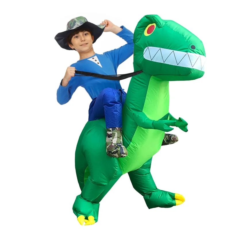 Halloween Kids Inflatable Dinosaur Costume Cosplay T-REX Dino Clothing Christmas Party for Women Men Adult Fantasia Jumpsuit