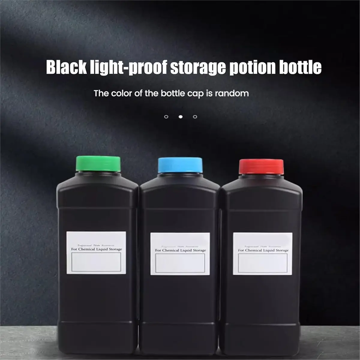 1L Negatives Film Storage Bottles, HDPE Lightproof Darkroom Chemical Containers (Bottle Cap Color is Random)