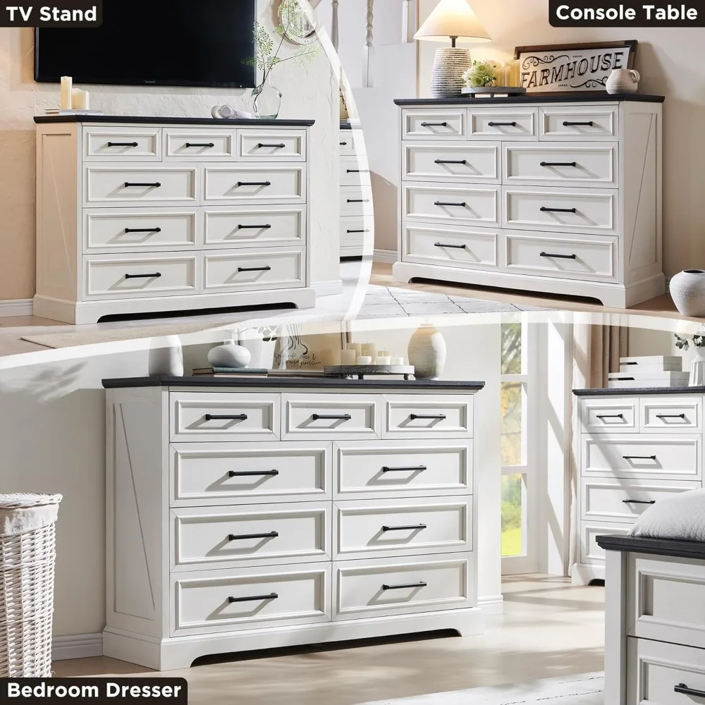 أثاث خارجي - خزانة ذات 9 أدراج لغرفة النوم، خزانة ذات أدراج خشبية ريفية لغرفة النوم، غرفة المعيشة، المدخل