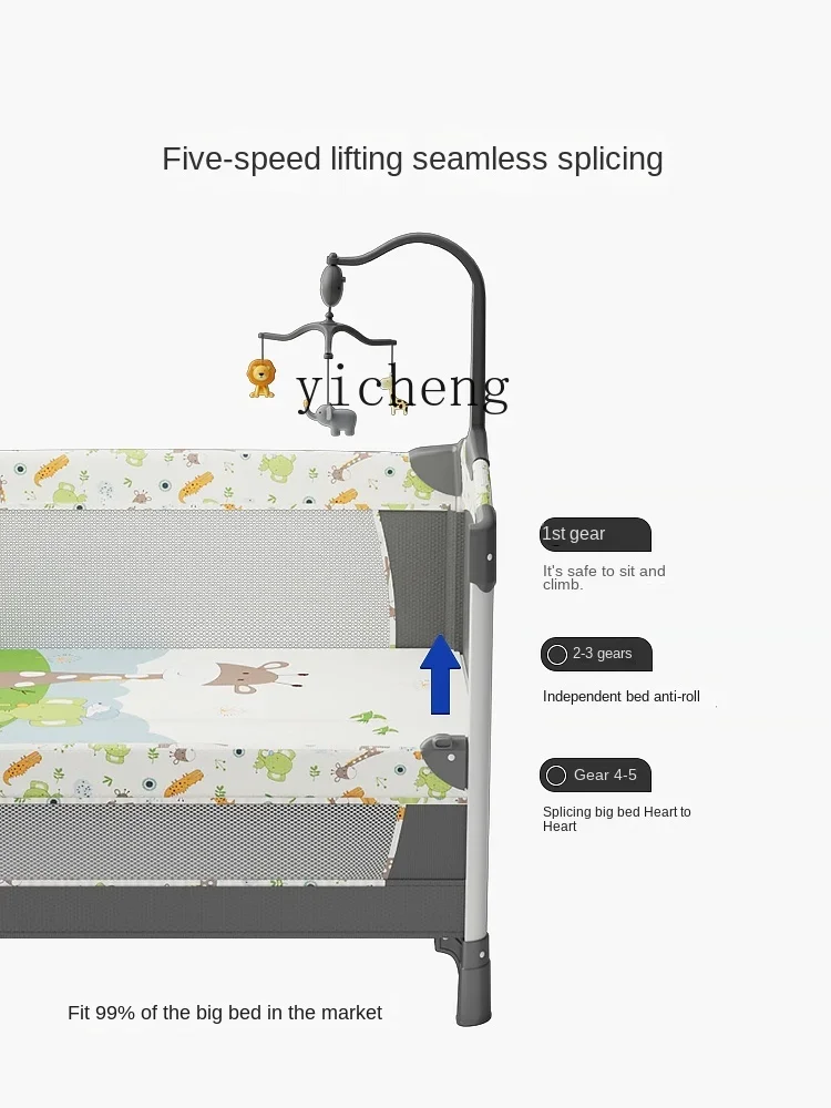 Lit de bébé pliant Tqh, couffin mobile pour nouveau-né, lit à coutures multifonctionnel