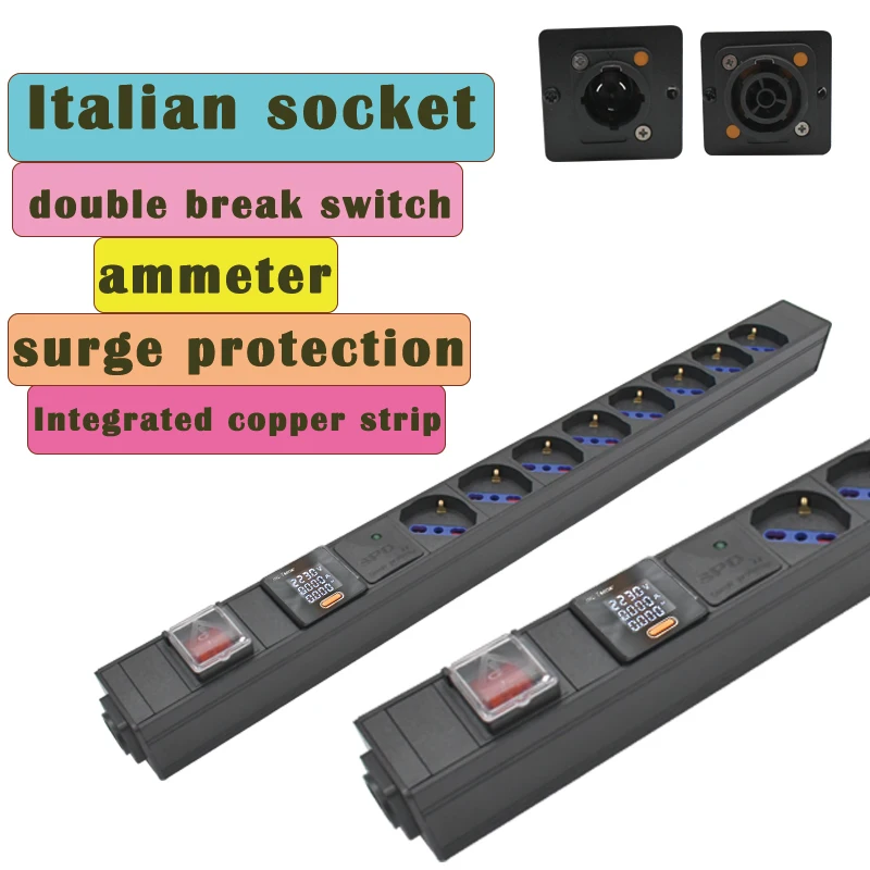 

PDU Power Strips NAC3FPX NAC3MPX Итальянская розетка с защитой от перенапряжения Амперметр Усилитель мощности аудио 3P Авиационная вилка беспроводная