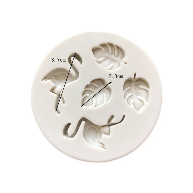 DIY Monstera Leaves Silicone Mold Flamingo Fondant Cake Decorating Tools Palm Chocolate Candy Cupcake Baking
