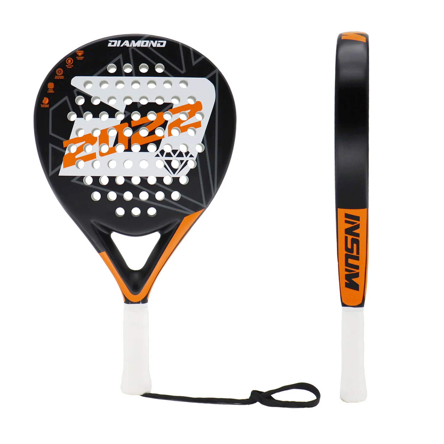 Padel Tennis Racket with EVA Soft Memory, Full Carbon Fiber Surface, High Balance Pad, 100% Full