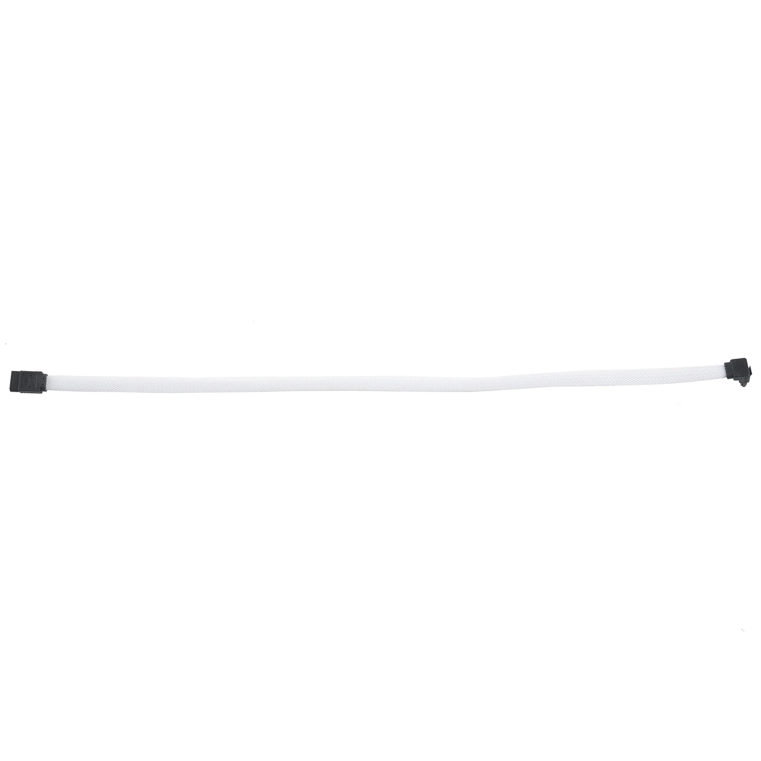 50CM SATA 3.0 III SATA3 7pin Data Cable Right Angle 6Gb/s SSD Cables HDD Hard Disk Data Cord with Nylon Sleeved(White)