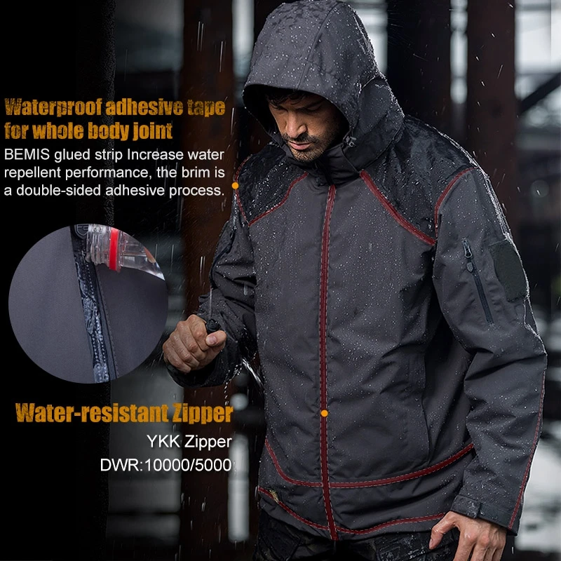 FREE SOLDIER outdoor tactical military jacket men soft shell hooded cloth windproof warmth coat for camping hunting 2 sets