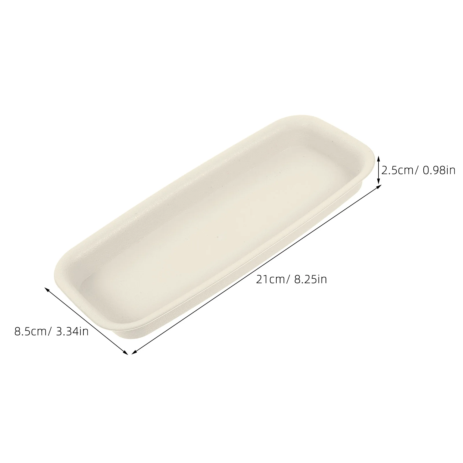 Bandejas rectangulares antifugas para maceta, 21x8,5 cm, plato de plástico Beige para plantas de bonsái, suministros de jardinería, impacto, 5 uds.