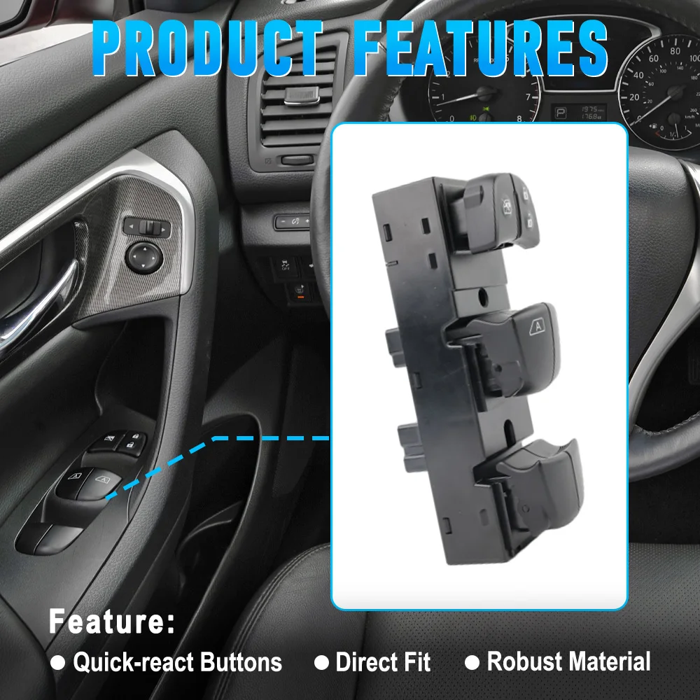 مفتاح التحكم الرئيسي في نافذة الطاقة لنيسان ألتيما الحدود ليف روج سينترا 2013 2014 2015 2016 2017 2018 25401-3TA5A #2