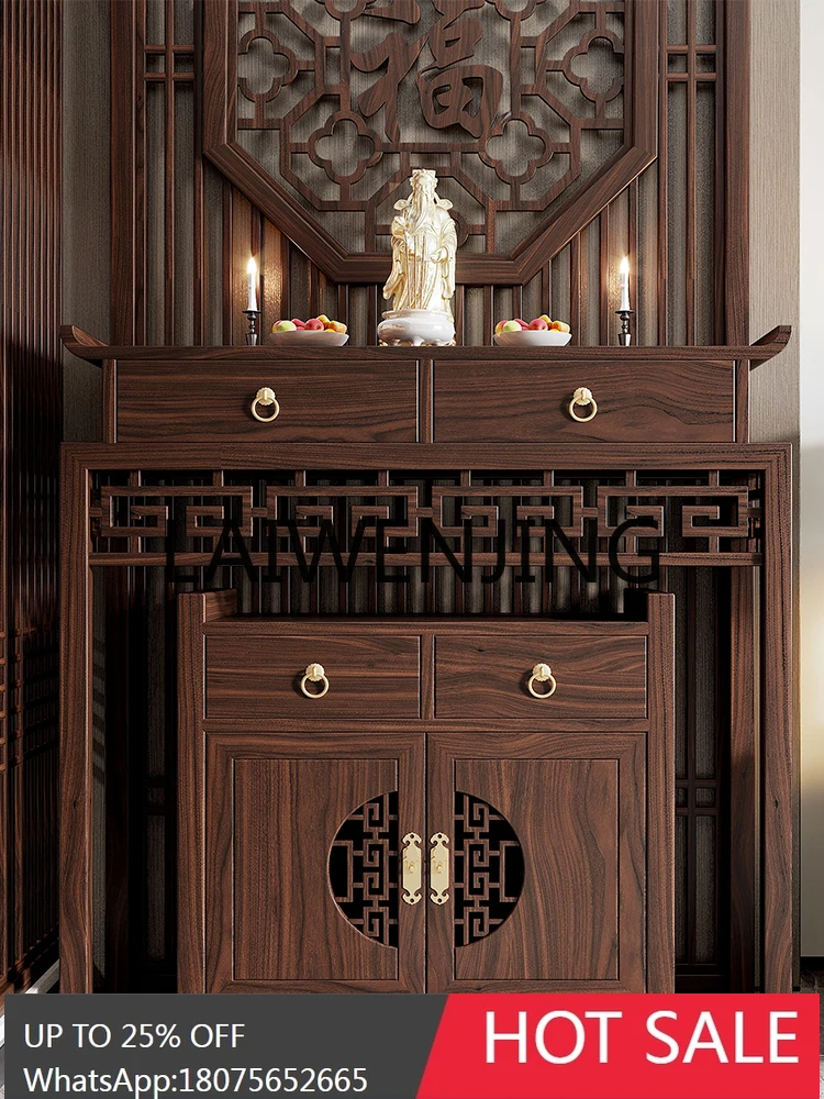 RWJ Solid Wood Buddha Niche Altar Altar Cabinet Gong Zhongtang Buddha Cabinet Customization