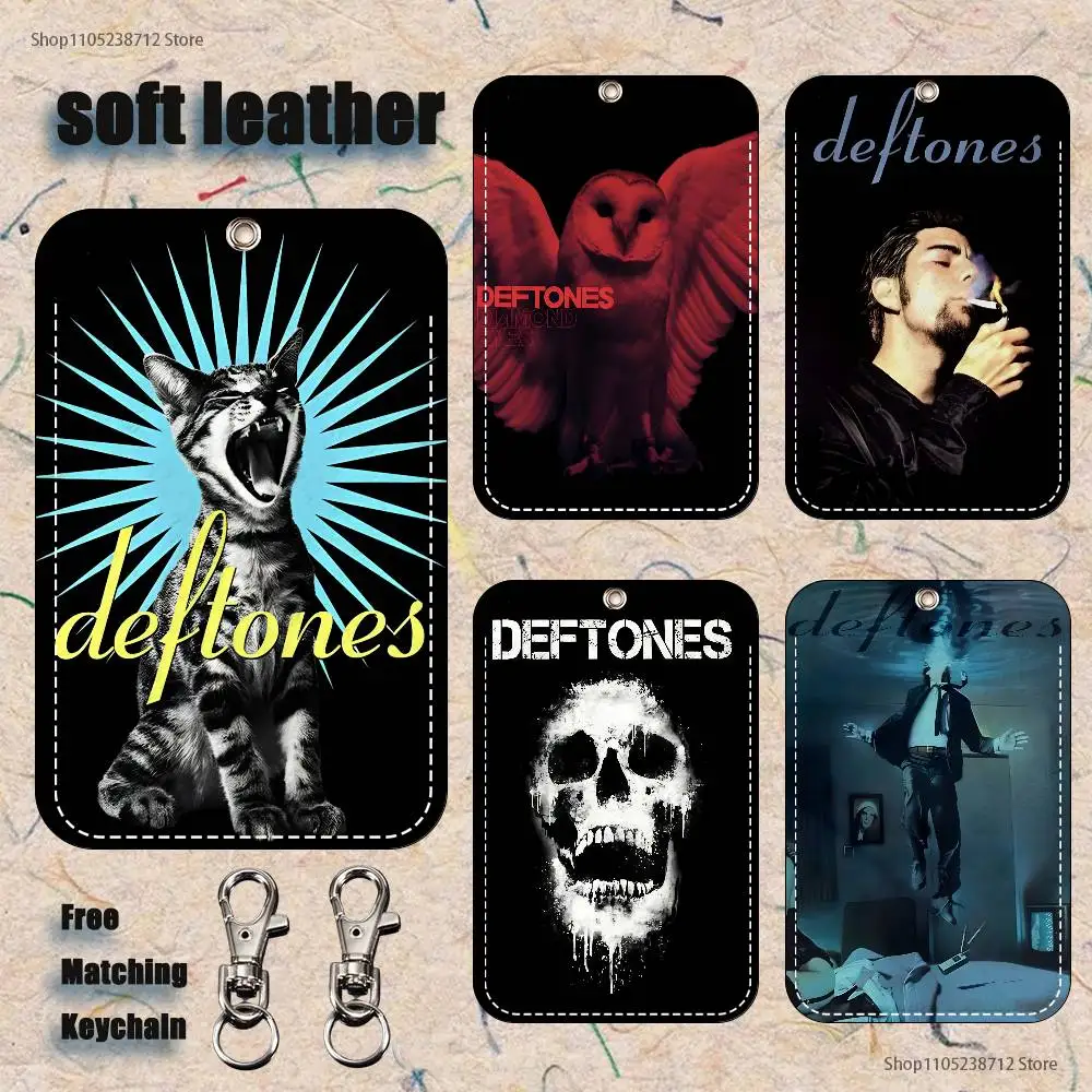 

Retro Band D-Deftones Holder Keychain For Bank Business Work Card Holder Student Card Protective Case Bus Card