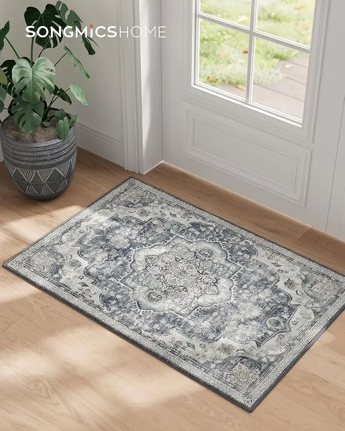 SONGMICS HOME rug living room rug, rectangular, Height: 10 MM, living room rug, non-slip rug, vintage style