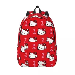 Hello Kitty Sanrio Kawaii Teenage Backpack Lightweight Student Hiking Travel Daypack for Men Women Laptop Canvas Bags