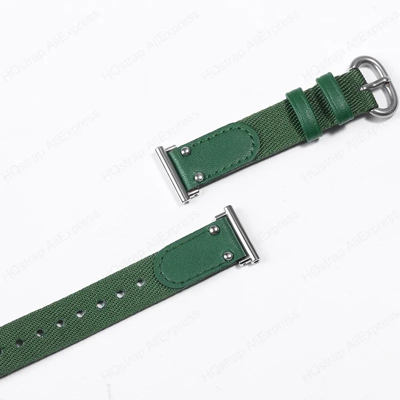 14mm 20mm 22mm Nylon +Leather Watch Strap Universal Bracelet Smart Watch Replacement Wristband Women Band Watches Accessories