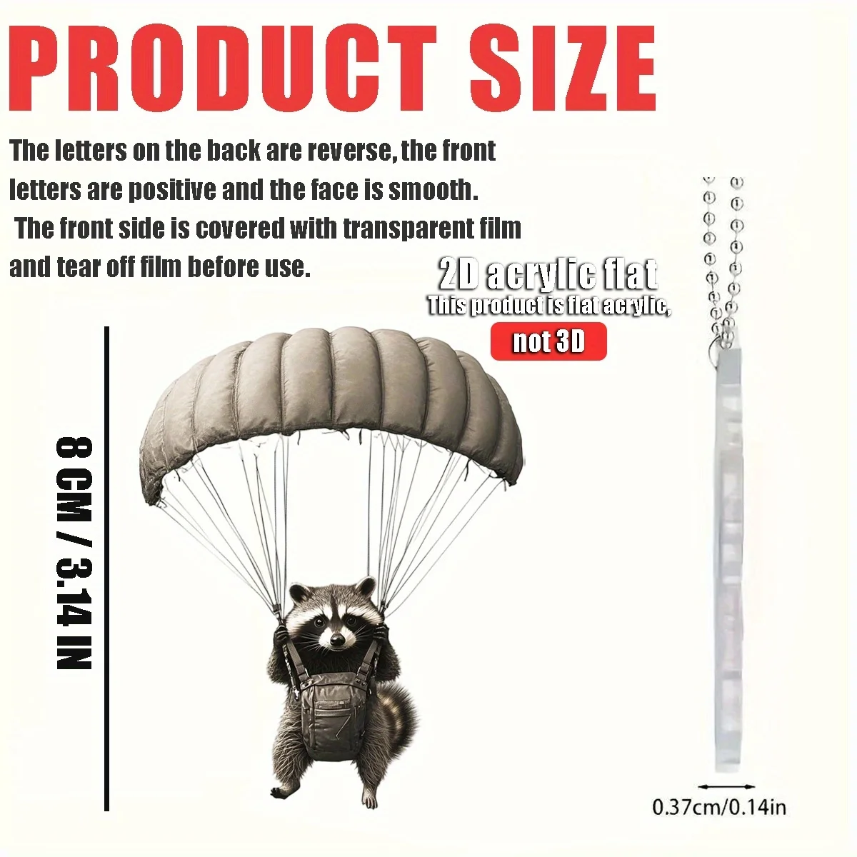 2D Plane Parachute Kangaroo Pendant Used for Car Hanging Decoration Fun Decoration Home Decoration Backpack Accessories Keychain