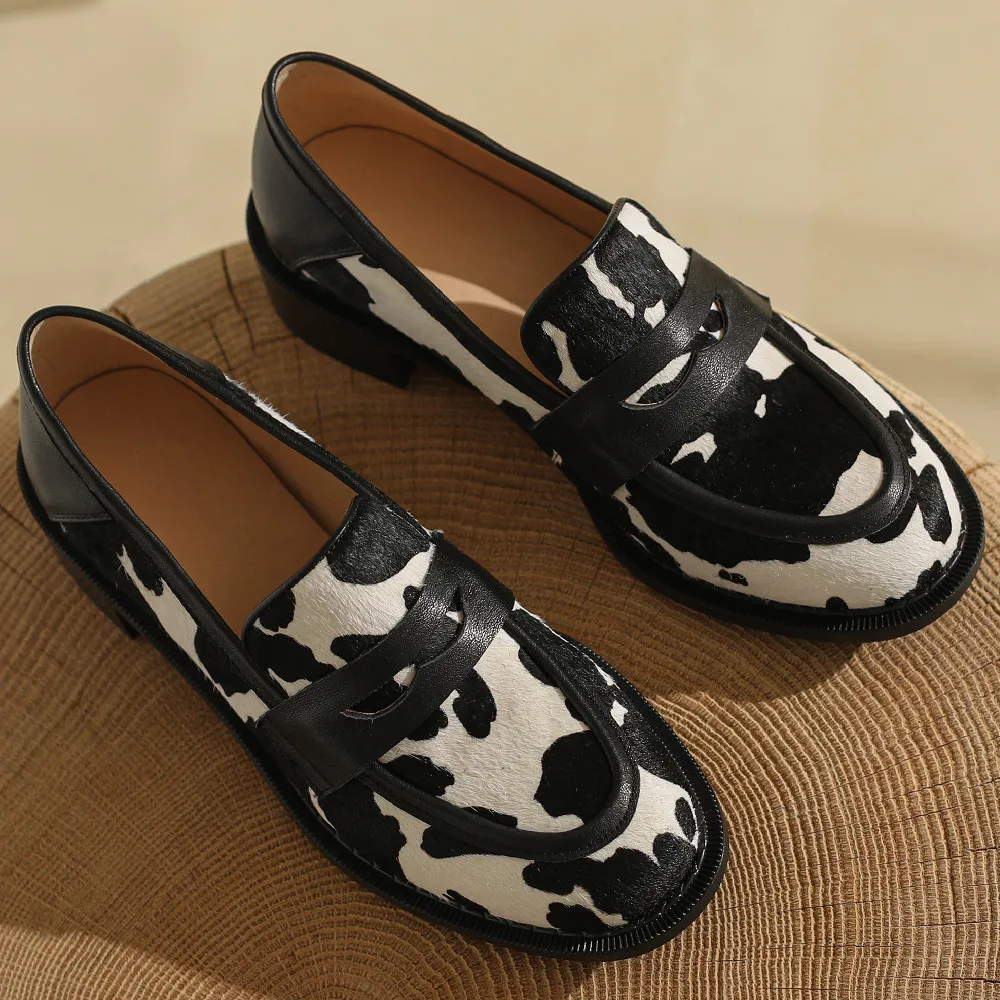 Damskie buty wsuwane z włosiem końskim, okrągłe toe, mokasyny, rekreacyjne, miękkie, wygodne, codzienne mokasyny, damskie, wysokiej jakości buty codzienne, wyprzedaż