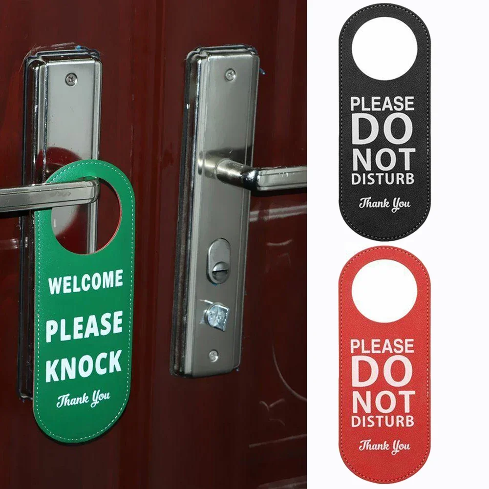 1pc Do Not Disturb Please Knock Signs Door The Hotel Conference Bar By Knocking Leather English Home Decor