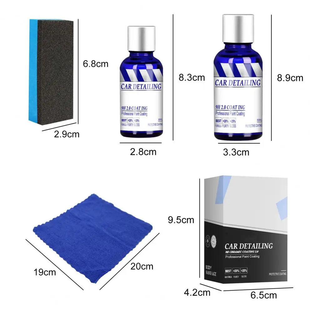 30Ml/50Ml Keramische Coating Waterbestendig Sneldrogende Handig Polijsten Polymeer Verf Bescherming Kit Voor auto