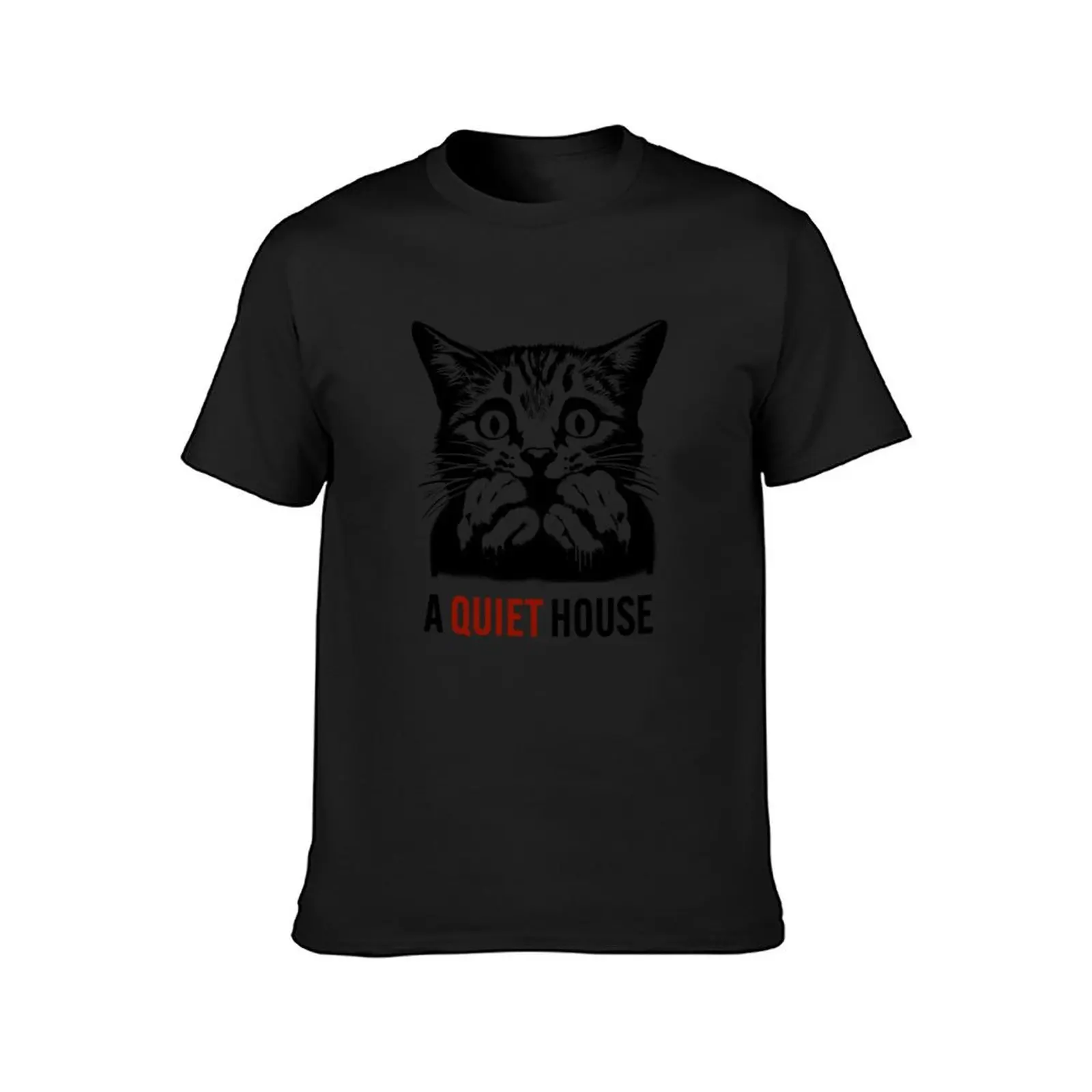 A Quiet House - Cat Horror Movie Parody Poster T-Shirt plus size tops sports fans plus sizes mens cotton t shirts