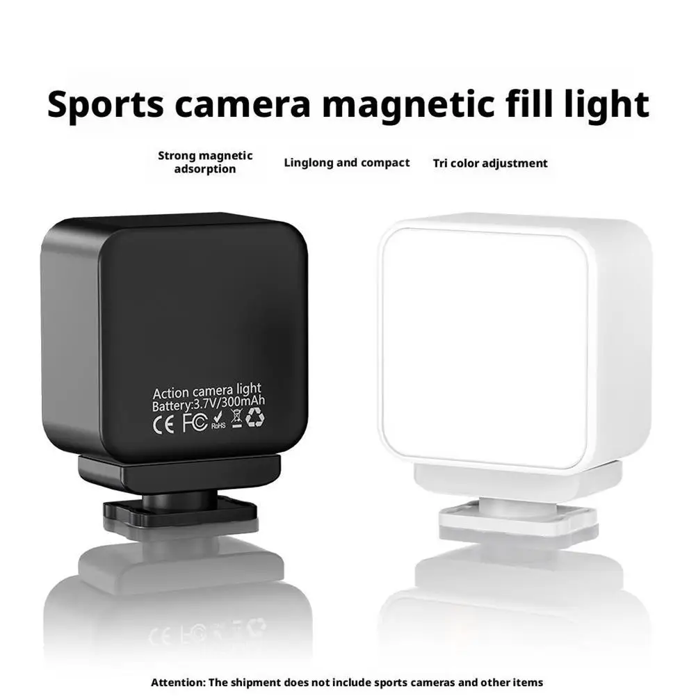 Flymile Camera Fill Light For DJI Pocket 3 Portable Magnetic LED Video Light With Cold Shoe+1/4 Screw Hole,Expandable Adapter