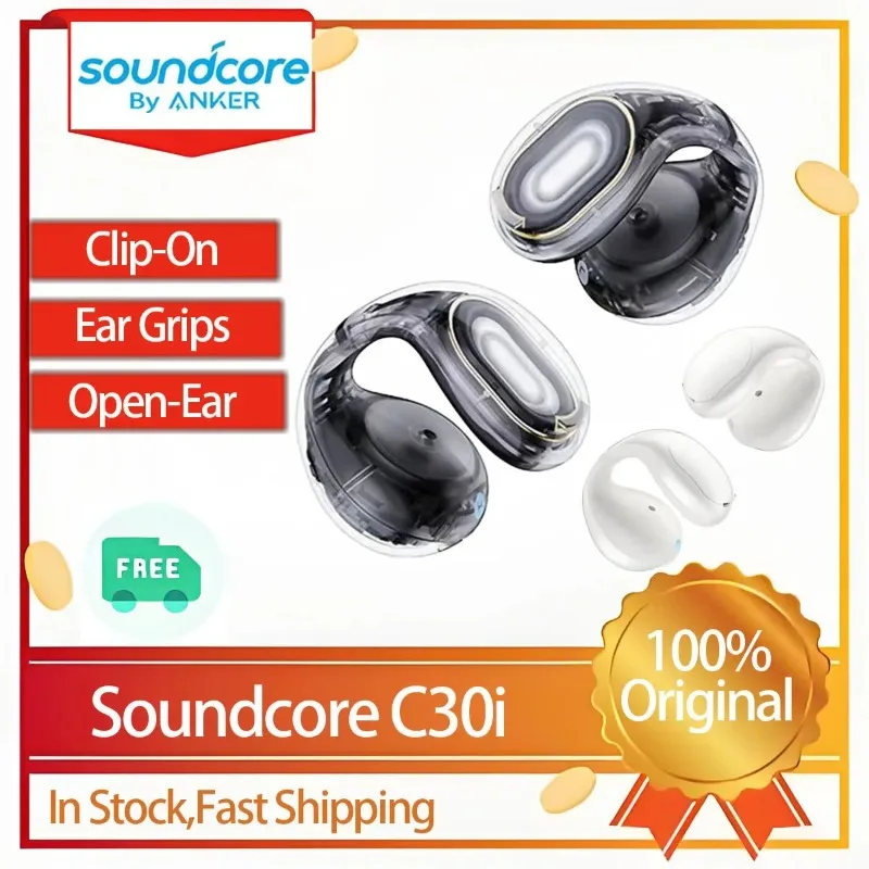 

Soundcore C30i Original Ear Clip Bluetooth Open Earphones, Lightweight and High-quality, Sweat Resistant and Sporty